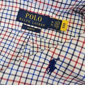Ralph‎ Lauren Men XL Multicolor Colorful Slim Fit Plaid Long Sleeve Button Shirt